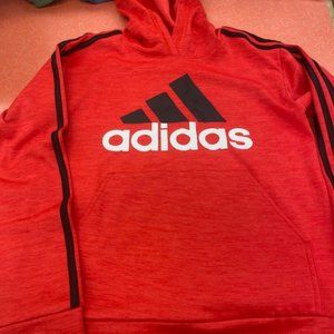 Boys Size 10-12 Medium Adidas Hooded Sweatshirt Red/Black
